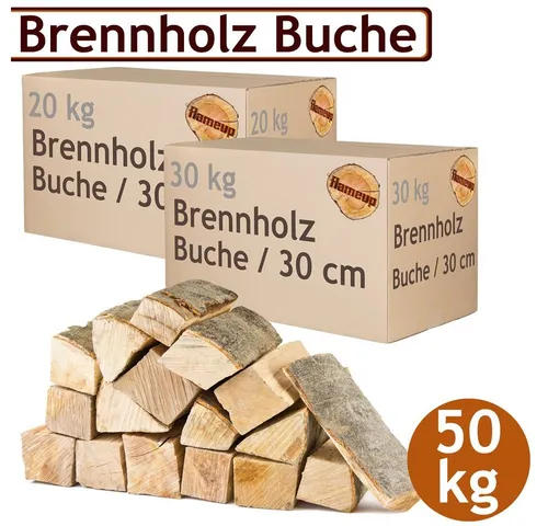 Flameup Kaminholz Brennholz Kaminholz Holz 5-500 kg Ofen Kamin Kaminofen Buche 30 cm, 50 kg