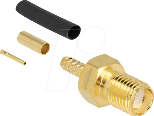 DELOCK 91783 - SMA Buchse zum Crimpen RG-174 / RG-316 mit passendem Schrumpfsch