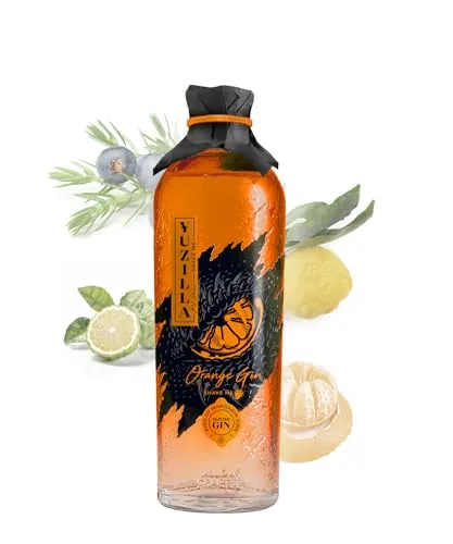 Yuzilla Orange Gin Mandarinen Geschmack, Glitzer-Edition, Premium-Spirituose mit Mandarinen - Geschmack