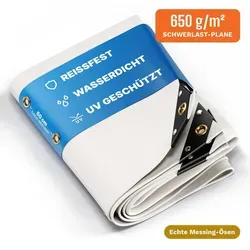 NEMAXX Schutzplane 300×600 cm – 100% wasserdicht & UV-beständig - Hochwertige Abdeckplane 3×6 m (18 m²) – 650 g/m², extrem reißfest und langlebig. Ideal für Garten, Bau und Transport – schützt zuverlässig vor Wetter, Schmutz und mehr.