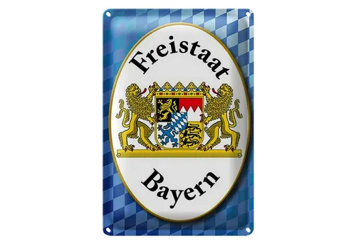 Roomando Metallschild Spruch 12x18cm Freistaat Bayern Wappen