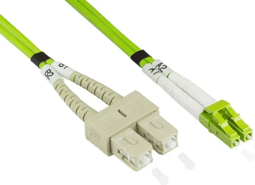 Good Connections OM5 LWL Kabel - 10m Duplex LC an SC, flammwidrig und ideal für 1, 10, 40 und 100-Gigabit Ethernet