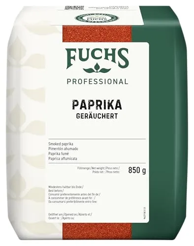 Fuchs Professional Fuchs Paprika geräuchert (850g) - Kräuter & Gewürze - Verleihen Sie Ihren Gerichten mit dieser aromatischen geräucherten Paprika das besondere Etwas, ideal für Grillmarinaden und Saucen.