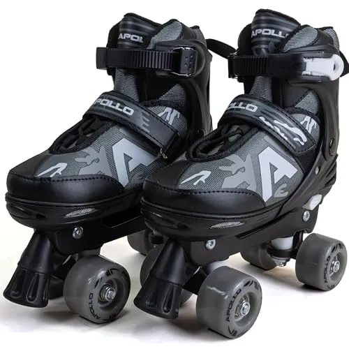 Apollo Champion Adjustable Quad Skate - Verstellbare LED Rollschuhe für Kinder, Größen 31-42 - Die Apollo LED Rollschuhe bieten Komfort und Stabilität durch anpassbare Softboots und hochwertige Materialien. Ideal für sportbegeisterte Kinder, wachsen sie mit und passen sich einfach an. Perfekt für Fahrspaß und Sicherheit.