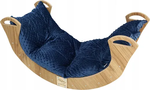 Skyline Kletterbogen Klettergerüste Kletterdreieck Baby Kletterwippe Holzbogen für Kinder Montessori Klappbar Eichenimitat, mod.C,85x43x42cm, Marine