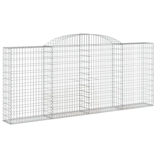 vidaXL Gabione mit Hochbogen 300x30x120/140 cm - Gabionen aus verzinktem Eisen, ideal als dekorative und schalldämmende Gartenbarriere. Stabil und langlebig, einfach mit Steinen zu befüllen.