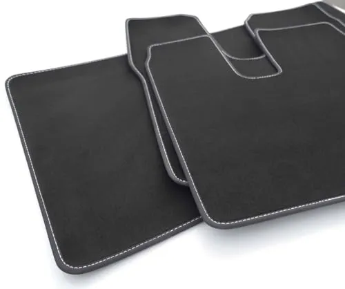 LKW Fußmatten Scania R (ab 2016) Set Matten Autoteppich, Ziernaht Weiß, Fahrerhaus Kabine Tuning 3X Velours Teppich