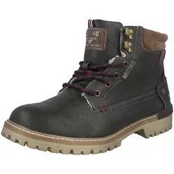 MUSTANG Schnürstiefelette Herren grau 44 - Wanderschuhe mit warmem Teddyfutter, ideal für kalte Tage. Der seitliche Reißverschluss und die Schnürung sorgen für einen bequemen Einstieg und optimalen Halt.