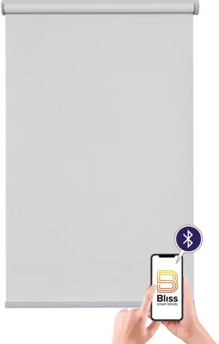 Elektrisches Rollo Las Vegas, sunlines, verdunkelnd, mit Bohren, freihängend, verschraubt, appgesteuert via Bluetooth, mit Motor und Akku, silberner Fallstab