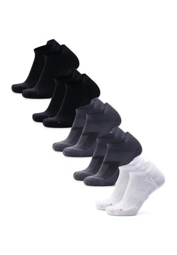 CLASSIC SPORTS KURZSOCKEN - 5-Pack - Schwarz | Grau | Weiß - 39-42 - Ideal für Läufer: Unsere atmungsaktiven Sportsocken mit Belüftungsbahnen sorgen für trockene Füße. Anti-Reibungszonen und Fersenlasche bieten zusätzlichen Komfort und Schutz während des Trainings.