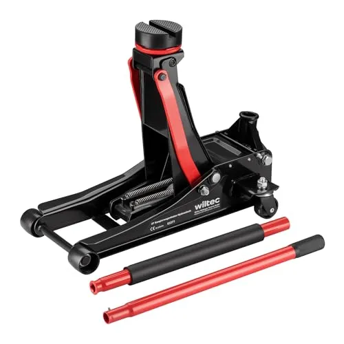 XPOtool Rangierwagenheber hydraulisch 3t mit Doppelkolben - Rangierwagenheber mit 3 Tonnen Tragkraft und variabler Hubhöhe von 85-500 mm. Ideal für Werkstätten und Pannenhilfe – mobil und einfach zu bedienen dank leichtem Design und vier Rollen.