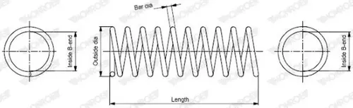 MONROE Fahrwerksfeder SP2362 für FIAT, PEUGEOT, CITROËN