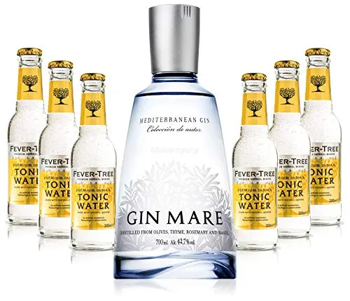 Gin Tonic Set - Gin Mare 0,7l 700ml (42,7% Vol) + 6x Fever Tree Tonic Water 200ml inkl. Pfand MEHRWEG