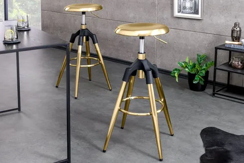 riess-ambiente Barhocker INDUSTRIAL gold/schwarz in gold von Riess-Ambiente