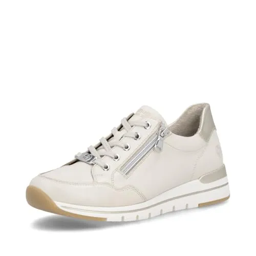 Produktbild Remonte Damen Sneaker Leder Beige mit Reißverschluss und Schnürung R6716, Größe 40 EU