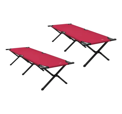 vidaXL Klapp Schlafbett fürs Camping, 2er Set, Rot, 193 x 69 x 45 cm