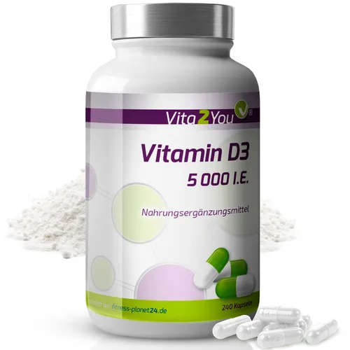 Vita2You Vitamin D3 - 5.000 IE - 240 Kapseln - hochdosiert