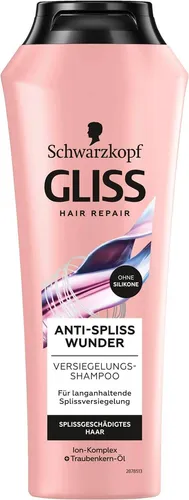 Gliss Anti-Spliss Wunder Shampoo 250 ml von Schwarzkopf - Shampoo gegen Spliss und Frizz, für geschmeidiges und gesundes Haar, ideal für strapazierte Haartypen.
