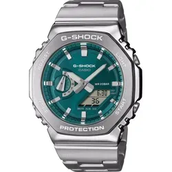 CASIO G-Shock GM-2110D-3A1ER Edelstahl Analog/Digital Uhr - Herren-Armbanduhr mit robustem Edelstahlarmband und vielfältigen Funktionen wie Alarm und Chronograph. Wasserdicht bis 200 m, ideal für den täglichen und sportlichen Einsatz.