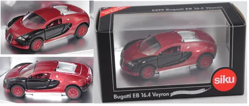 Siku Super 6499 00702 IE Bugatti Veyron EB 16.4 schwarz/braunrot Sondermodell