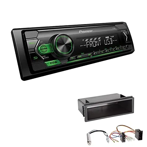 Pioneer MVH-S120UBG 1-DIN Autoradio mit grüner Beleuchtung und USB kompatibel mit Android-Smartphones inkl. Einbauset passend für Volkswagen VW Fox alle schwarz