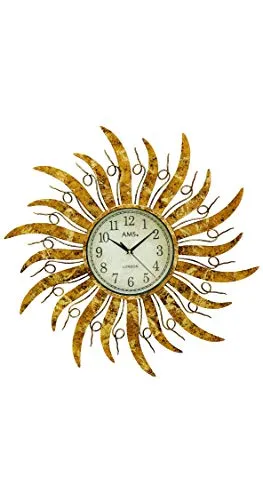 Moderne Wanduhr mit Quarzwerk von AMS AM W9636 in gold von AMS