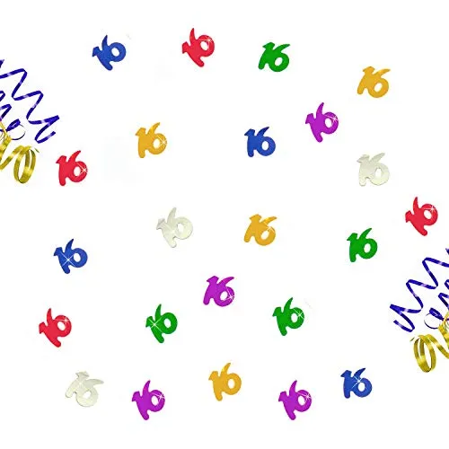 Oblique Unique® 16. Geburtstag Jubiläum Konfetti bunt Tisch Deko Streudeko 14g