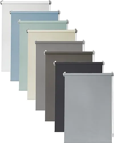 Deco4Me Seitenzugrollo (110 x 160 cm, Hellgrau) - Blickdicht & lichtdurchlässig - werkzeugfreie Montage ohne Bohren - Jalousien & Rollos für Fenster - Tageslichtrollo, Klemmrollo (Stoffbreite 106 cm)