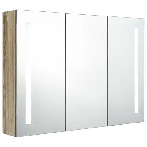 vidaXL LED-Bad-Spiegelschrank 89x14x62 cm - Spiegelschränke mit modernem Design und zwei energieeffizienten LED-Lichtleisten für optimale Beleuchtung beim Schminken oder Rasieren. Ideal für stilvolle Badezimmergestaltung und großzügigen Stauraum.