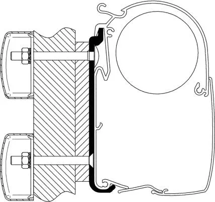 Thule Omnistor 5200/8000/4200 Adapter-Set für Dethleffs Globebus, 400-600cm