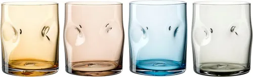 LEONARDO VESUVIO Trinkglas-Set, 4er-Set, 300 ml, mehrfarbig,LEONARDO