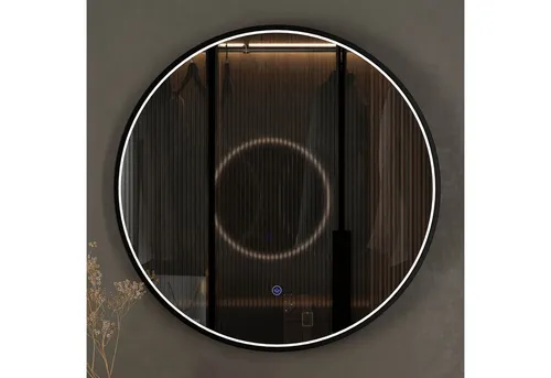 Spiegel VELUNA rund 60 cm mit LED-Beleuchtung - Badspiegel mit modernem, rundem Design und integrierter LED-Beleuchtung für eine optimale Ausleuchtung und stilvolle Akzente in Ihrem Badezimmer.