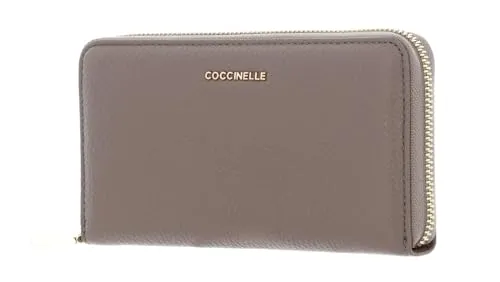 Coccinelle Metallic Soft Geldbörse taupe E2MW5113201-N59 - Elegante Geldbörse aus genarbtem Leder in taupe, ideal für stilbewusste Frauen und perfekt für den täglichen Gebrauch.