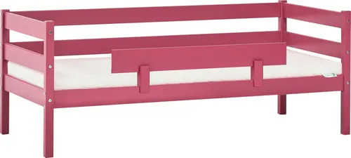 HOPPEKIDS ECO Comfort Kinderbett, rosa, 70x160 cm - Massivholz Kinderbett mit Absturzsicherung, nach Nordic Swan Ecolabel zertifiziert für höchste Sicherheit und Nachhaltigkeit im Kinderzimmer.