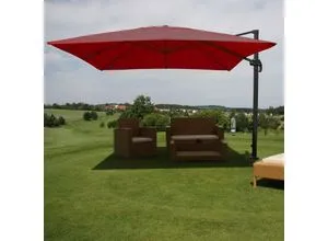 Gastronomie-Ampelschirm MCW-A96, 3x4m - Hochwertiger Sonnenschirm für Gastronomie - Sonnenschirm 3x4m aus Polyester und Alu, ideal für Gastronomiebetriebe. Robuste Konstruktion mit Kurbelmechanismus für einfachen Öffnungs- und Schließbetrieb.