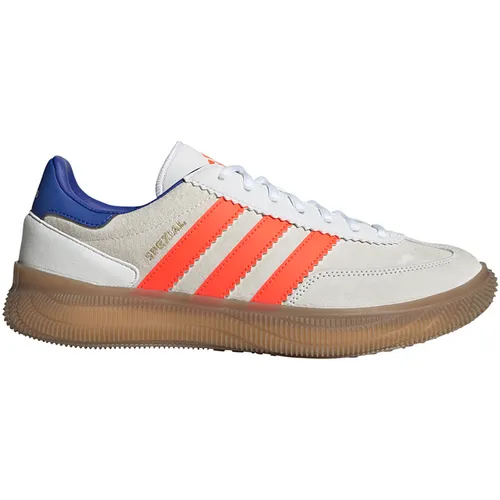 Adidas HB Spezial Pro - Weiss Handballschuh - Laufschuhe mit Obermaterial aus Wildleder und Leder, Boost Zwischensohle für maximalen Komfort und Traxion Außensohle für optimalen Grip.