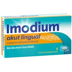 Imodium Akut Lingual 6 ST - Schnelle Linderung bei Durchfall - Praktische Schmelztabletten für Jugendliche ab 12 Jahren und Erwachsene. Einfach einzunehmen und ideal für unterwegs. Für eine unkomplizierte Anwendung bei akuten Beschwerden.