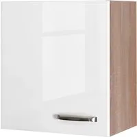 Flex Well Hängeschrank Valero 50 x 32 x 55 cm - Küchenschrank in elegantem Weiß hochglanz, ideal für platzsparende Aufbewahrung und modernes Küchendesign.