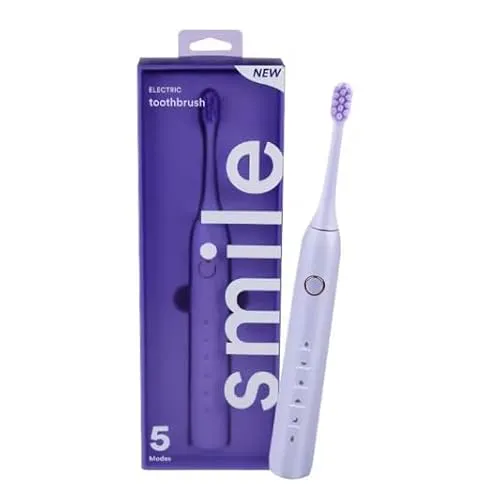 Smilekit® Sonic Elektrische Zahnbürste, Elektrische Zahnbürste, 43.000 Impulse, Zahnarzt-genehmigt, 60-Tage-Akku, USB-C-Ladung, 5 Modi, 3 Farben zur Auswahl, Lila, Einheitsgröße