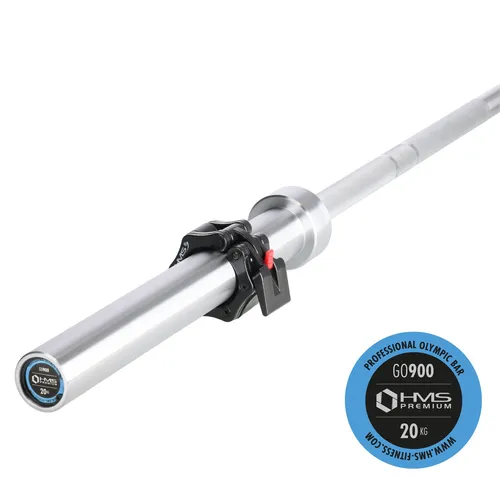 GO900 OLYMPIA-STANGE 220CM MIT LOCK JAW HMS PREMIUM - Langhantelstange mit Lock Jaw für sicheren Halt, ideal für intensives Krafttraining und Fitness-Workouts.