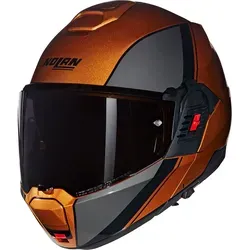 Nolan N120-1 Modularhelm - Dunkelorange/Dunkelgrau/Schwarz - XL - Motorradhelme mit Flip-Back-Technologie für maximale Flexibilität und Sicherheit. Genießen Sie den Komfort eines offenen Helms und die Sicherheit eines Integralhelms in einem innovativen Design.
