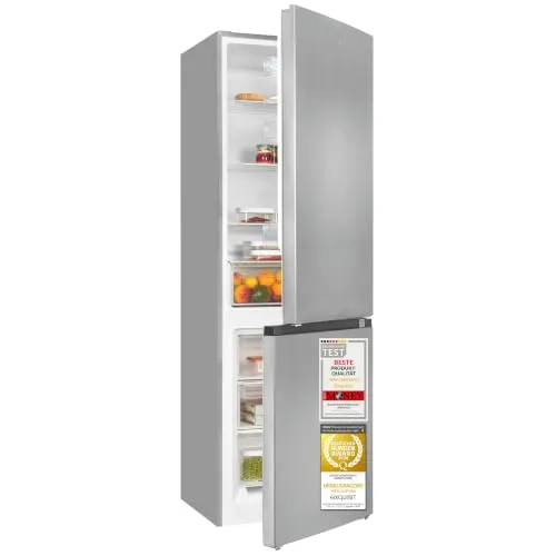 Exquisit Kühl-Gefrierkombination KGC5320-95-E-040C - Kühlschrank mit 315 Litern, 4-Sterne-Gefrierfach und Alarm-Funktion, ideal für große Haushalte und effiziente Lagerung.