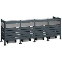 Westmann Metall Mülltonnenverkleidung Planum 120cm - moderne Mülltonnenbox für 4x240 L, minimalistisch und funktional in Anthrazit