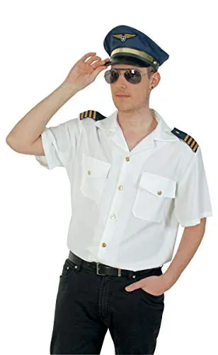 Partychic Unisex Kapitänshemd Hemd, Weiß, XXL EU - Kostüme für Erwachsene, hochwertiges Kapitänshemd aus 100% Polyester, ideal für Faschingsfeiern und Umzüge, sorgt für einen unvergesslichen Auftritt!