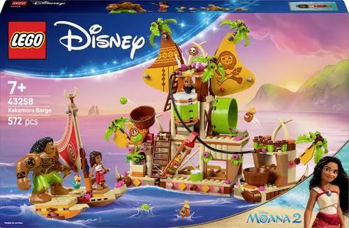 LEGO Disney Kakamora-Barge 43258 - Bauspielzeug & Konstruktionsspielzeug mit 9 Disney Minifiguren und einem großen Spielzeugboot, das in 3 kleinere Boote zerlegt werden kann – perfekt für spannende Abenteuer auf hoher See!