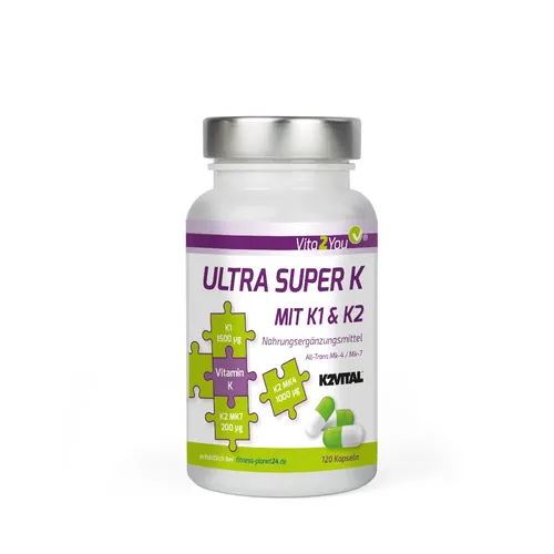 Vita2You Ultra Super K Kapseln - 2700μg Vitamin K - Vitamin K2 und K1