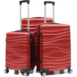 Reisekoffer Set 3-tlg. Hartschale Trolley Kofferset - Rot - Koffer Set aus robustem ABS-Material, ideal für sicheres Reisen. Mit 4 leisen Doppelrollen und Zahlenschloss für erhöhte Sicherheit. Stapelbar für platzsparende Aufbewahrung.