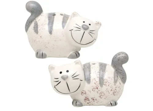Dekohelden24 Salz- / Pfefferstreuer 2er Set Keramik Salz-/ Pfefferstreuer / Gewürzstreuer als Katzen, (2-tlg)