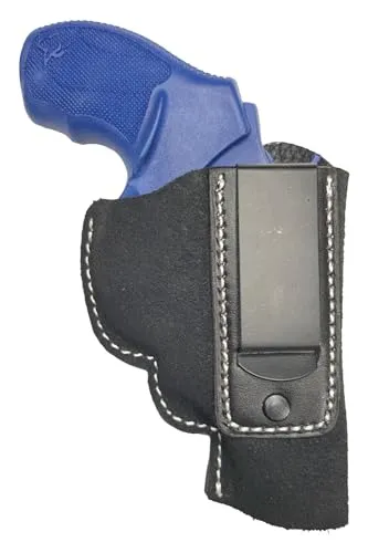 IWB 21 Echte Wildleder Leder Revolver Holster für Rahmen J Frame Revolver Smith & Wesson/Taurus/Ruger/S&W Verdeckte TrageweiseVerdeckte Trageweise Gürtel IWB Holsters Schwarz