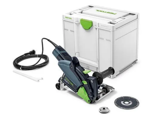 Festool Trennschleifer DSC-AG 125-Plus, 1400 Watt - Schleifmaschine mit 125mm Scheibendurchmesser und effizienter Staubabsaugung. Tauchfunktion für präzise Schnitte an jeder Stelle im Material. Inkl. Transportkoffer für einfache Aufbewahrung.